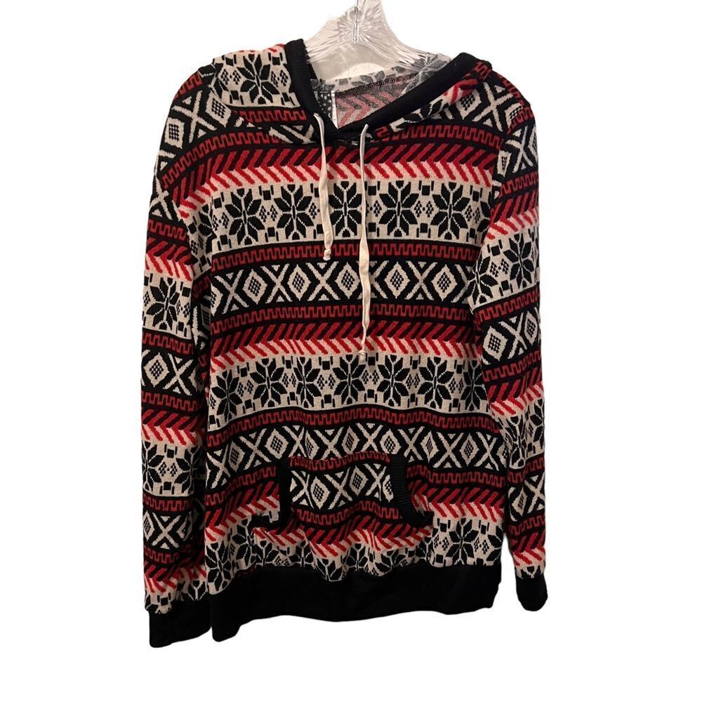 Bubble B Snowflake Pattern Hoodie Size 2xl Red, B… - image 1